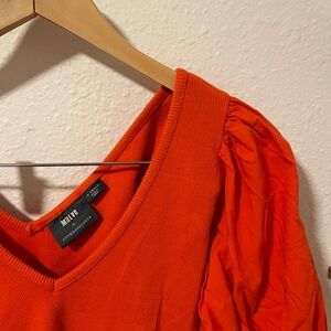 Anthropologie Vibrant Orange Blouse
